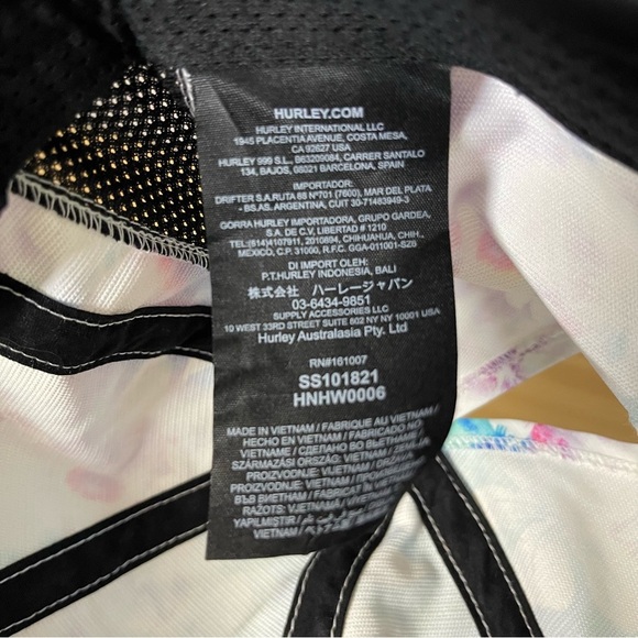 Hurley Trinity ladies hat pink blue floral pony tail hat - Picture 4 of 4